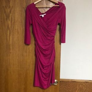 Diane von Furstenberg magenta cocktail dress. Size S.